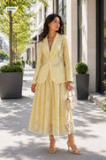 Tailored lace blazer and gathered skirt