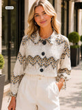 Embellished button detail blouse